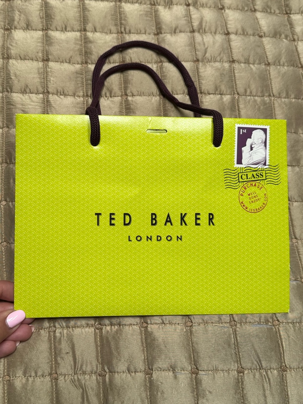 Ted Baker Neon Lime Green Gift Bag